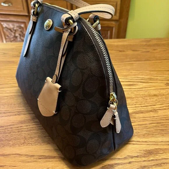 Coach Signature Monogram Handbag Satchel - Picture 3 of 11